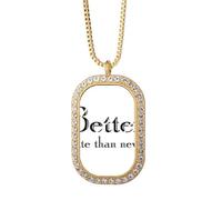 no/no Better Late Than Never Collier avec pendentif en cristal de diamant Doré
