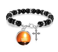 no/no Bracelet de perles avec texte paysage américain Haha Humeur, bijou bohème pour homme et femme