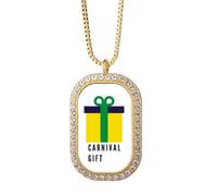 no/no Brésil Carnaval Rio Art Déco Fashion Collier Pendentif Diamant Cristal Doré