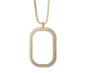 no/no Buzzword Just Go For It Collier avec pendentif en cristal et diamant Doré