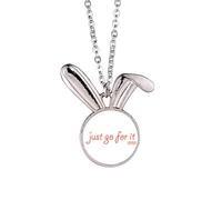 no/no Buzzword Just Go For It Collier avec pendentif lapin Art déco
