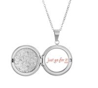 no/no Buzzword Just Go For It Médaillon Art Déco Mode Collier Hold Photo Bijoux Cadeau d'anniversaire