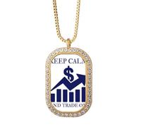 no/no Calm Trading Trend My Art Déco Fashion Collier Pendentif Diamant Cristal Doré