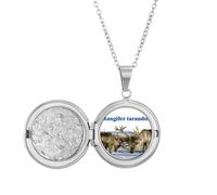no/no Canis Lupus Arctos Collier avec médaillon Art déco Blanc