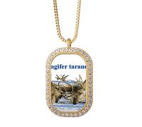 no/no Canis Lupus Arctos Collier avec pendentif en cristal et strass Blanc