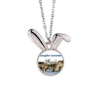no/no Canis Lupus Arctos Collier avec pendentif lapin Blanc Art déco