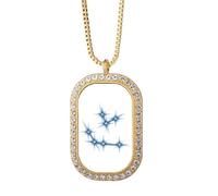 no/no Capable Prudent Beautiful Lucky Stars Collier Pendentif Diamant Cristal Doré