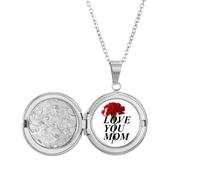 no/no Carnation Collier médaillon avec inscription « Mother »