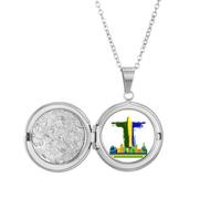 no/no Carnaval Architecture Rio Médaillon Collier tenant photo Bijoux Cadeau d'anniversaire