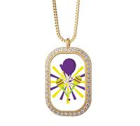 no/no Carnaval Rio Brésil Collier avec pendentif marteau en cristal de diamant Doré