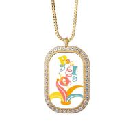 no/no Carnival Surprise In Rio Art Deco Fashion Collier Pendentif Diamant Cristal Doré