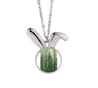 no/no Changbai Mountain Collier avec pendentif lapin gris sapin blanc