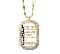 no/no Chaplin Believes Actors Collier avec pendentif en cristal de diamant Doré