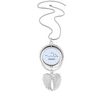 no/no Checal Structure Alcoolique Diète Eau Pendentif Ailes d'ange Rotation Collier Bijoux, M