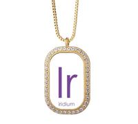 no/no Chestry Elements Collier avec pendentif en forme de tableau périodique en iridium et cristal Doré