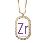 no/no Chestry Elements Collier avec pendentif en forme de tableau périodique en zirconium, bijoux dorés