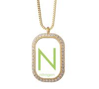 no/no Chestry Elements Collier avec pendentif en forme de tableau périodique et cristaux de diamant Doré