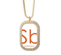 no/no Chestry Elements Collier avec pendentif en forme de tableau périodique Sb Antimoine Sb