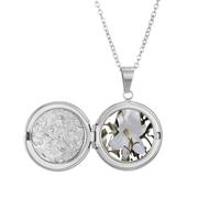 no/no Chile Lily Lilium Médaillon Art Déco Mode Collier Hold Photo Bijoux Cadeau d'anniversaire