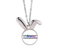 no/no City Radio Hong Kong Building Collier Pendentif Lapin Animal Bijoux Cadeau