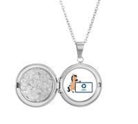 no/no Classification des déchets Collier médaillon animal recyclable pour image, bijoux, cadeau d'anniversaire
