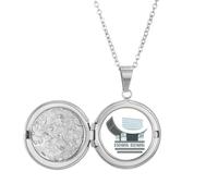 no/no Collier avec médaillon à l'architecture moderne de la culture civilisée - Cadeau d'anniversaire