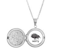 no/no Collier avec médaillon anti-puces et insectes, style dessin animé, minimaliste, cadeau d'anniversaire