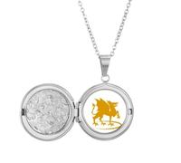 no/no Collier avec médaillon avec inscription « Flame Gods Beasts » - Cadeau d'anniversaire