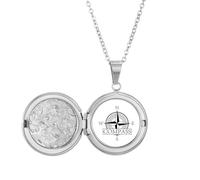 no/no Collier avec médaillon boussole de direction astronomie pour tenir une photo