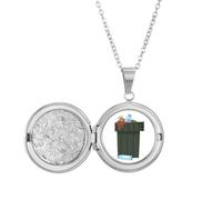 no/no Collier avec médaillon de récupération de déchets, poubelle à poubelle, cadeau, cadeau d'anniversaire