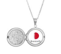 no/no Collier avec médaillon drapeau asiatique du Bahreïn - Golfe Persique - Cadeau d'anniversaire