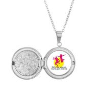 no/no Collier avec médaillon en anglais classique avec paroles émotionnelles pour fille - Cadeau d'anniversaire