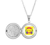 no/no Collier avec médaillon en anglais classique avec paroles émotionnelles tristes, cadeau d'anniversaire