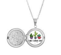 no/no Collier avec médaillon en forme de cactus avec inscription « Can't Approach This »