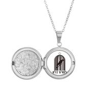 no/no Collier avec médaillon en forme de cage à oiseaux avec code-barres