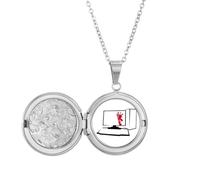 no/no Collier avec médaillon en forme de clavier girafe pour ordinateur, bijoux, cadeau d'anniversaire