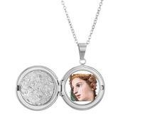 no/no Collier avec médaillon en forme de croûte de grain agricole - Cadeau d'anniversaire