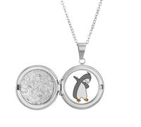 no/no Collier avec médaillon en forme de pingouins en Antarctique - Mouvement froid - Cadeau d'anniversaire