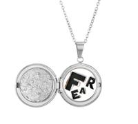 no/no Collier avec médaillon « Fear Tears Apart » - Avec lettres - Cadeau d'anniversaire