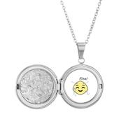 no/no Collier avec médaillon « Good mood fexpression fain » - Cadeau d'anniversaire