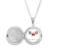 no/no Collier avec médaillon « Happy Father Day Love Dad Forever » - Cadeau d'anniversaire