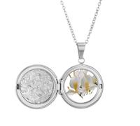 no/no Collier avec médaillon motif fleur de gingembre Cuba Art déco