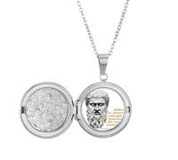 no/no Collier avec médaillon pour professeur grec Thinking Platon - Cadeau d'anniversaire