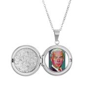 no/no Collier avec médaillon « Serious Doubt » du président américain des États-Unis - Cadeau d'anniversaire