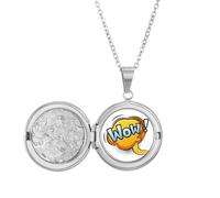 no/no Collier avec médaillon style dessin animé Dialogue Art Déco Mode Cadeau d'anniversaire