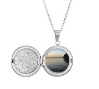 no/no Collier avec médaillon style île Art Déco - Cadeau d'anniversaire