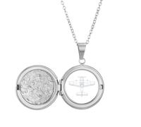 no/no Collier avec médaillon style militaire Art déco avec paroles d'avions