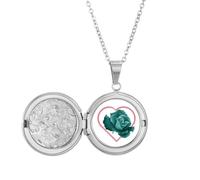 no/no Collier avec médaillon vert pur août pour la Saint Valentin, cadeau d'anniversaire