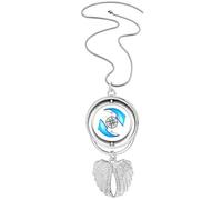 no/no Collier avec pendentif boussole autour du nord du sud ailes d'ange, M