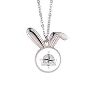 no/no Collier avec pendentif boussole de direction astronomie Lapin Bijoux Cadeau